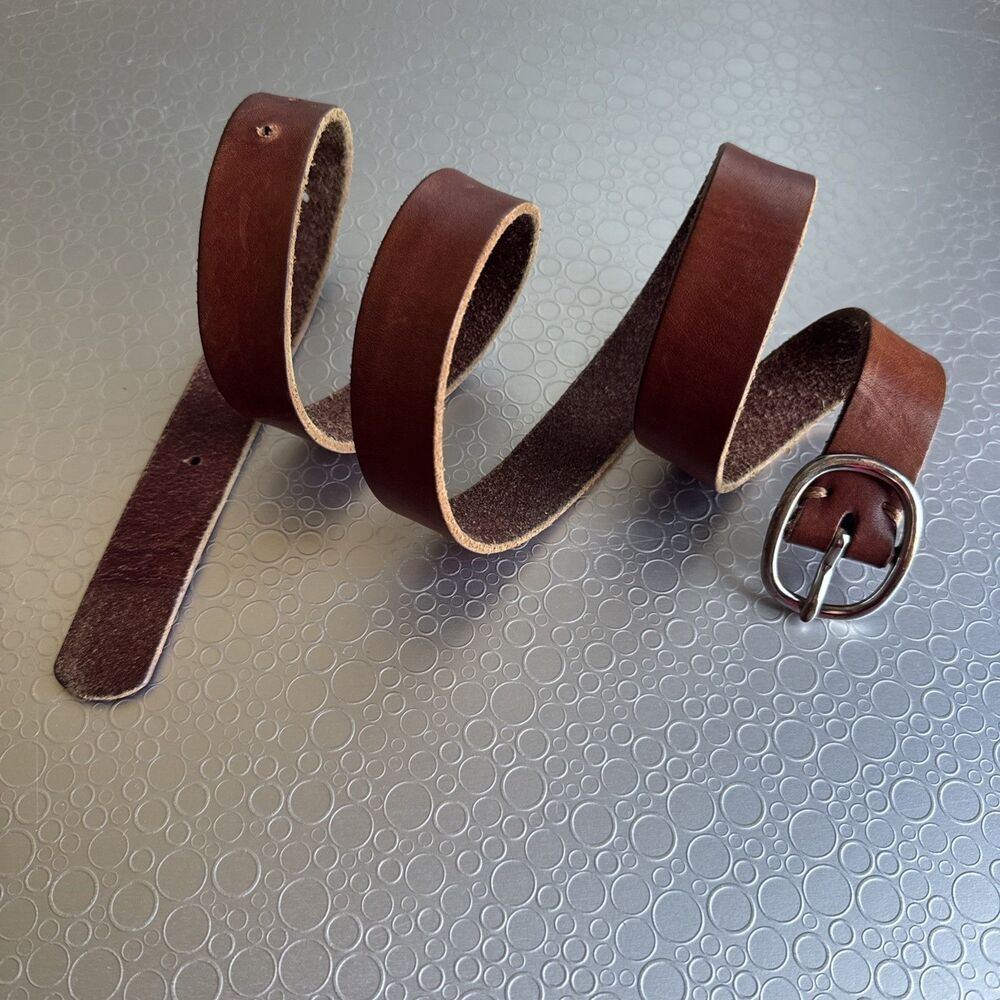 Vintage Gap Mens Brown Leather Belt Size 38 Casual Narrow Classic Y2K Altered